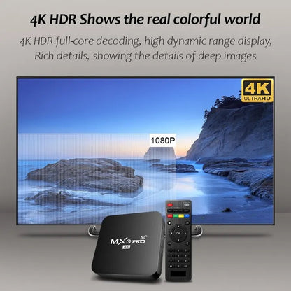 MXQ-PRO 4K HD Android 10.0 Smart TV Box 2.4/5G Dual-WIFI 3D + 64GB SD CARD FREE