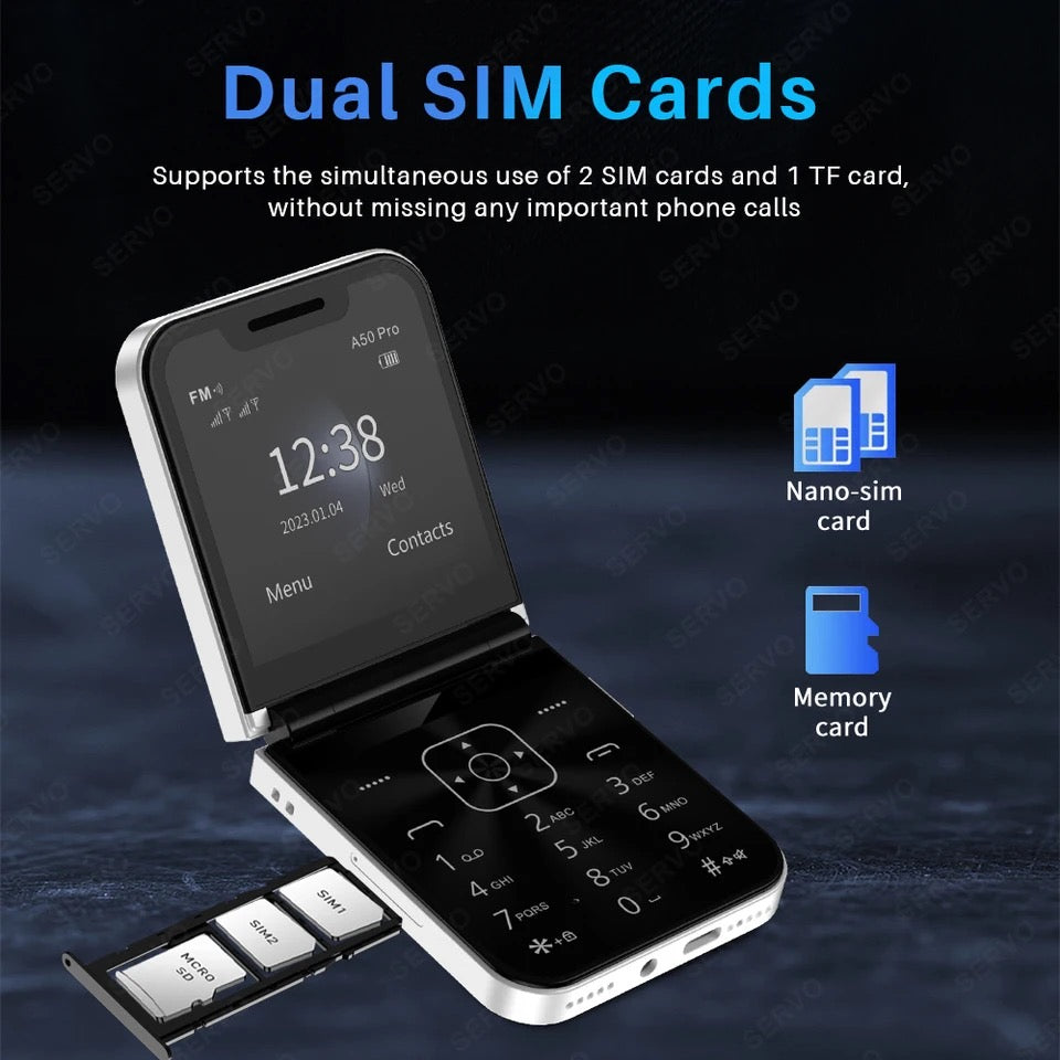 2.4'' SERVO A50 Pro FLIP Mobile Phone Cellphone Dual Sim Unlocked Camera FM UK