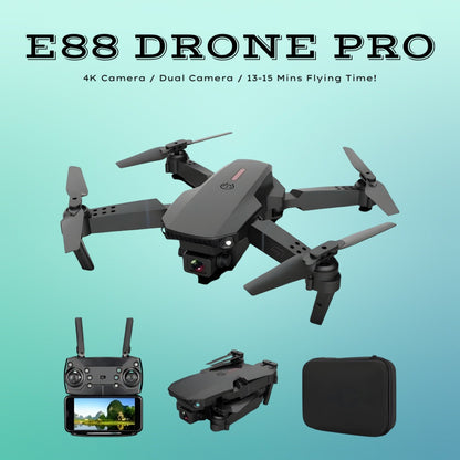 Drone Pro E88 FPV 4K Dual HD Wide Angle Cameras WiFi RC Foldable Quadcopter NEW