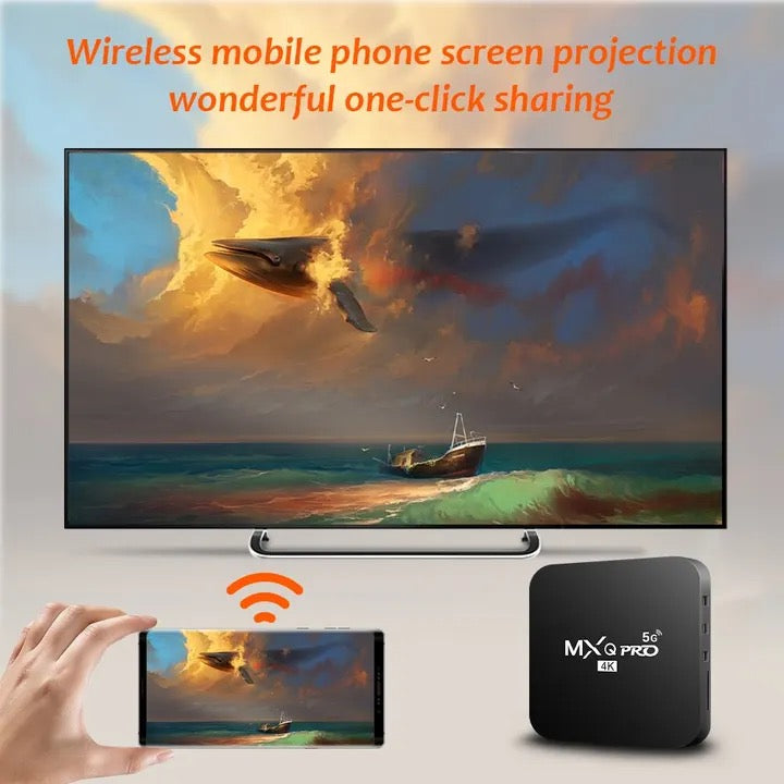 MXQ-PRO 4K HD Android 10.0 Smart TV Box 2.4/5G Dual-WIFI 3D + 64GB SD CARD FREE