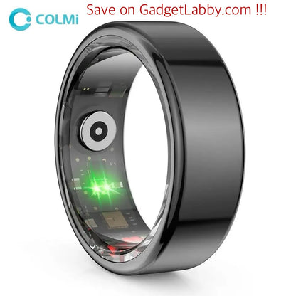 COLMI R02 Smart Ring Black Military Grade Titanium Steel Shell Health Monitoring IP68 Size 11